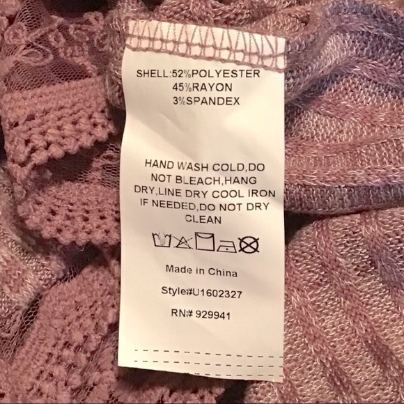 NEW Boho Lavender & Lace Trim Knit Tunic - Picture 7 of 8